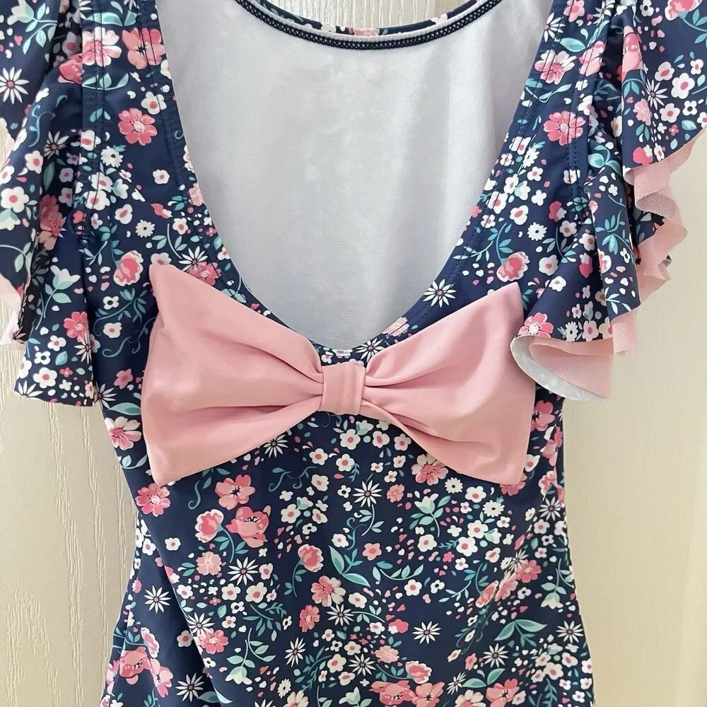 Rufflebutts Butterfly Sleeve One Piece Swimsuit Moonlit Meadow Girls Size 10